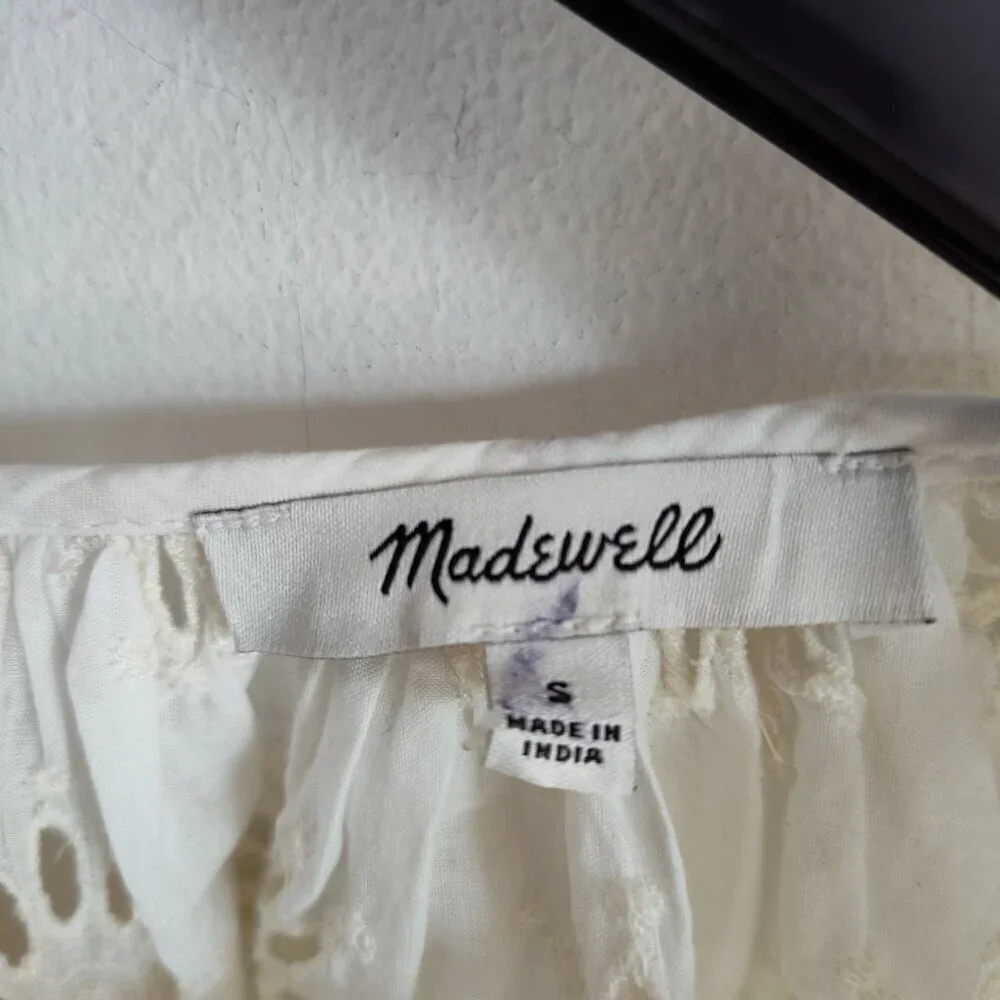 Madewell Ivory Embroidered Top